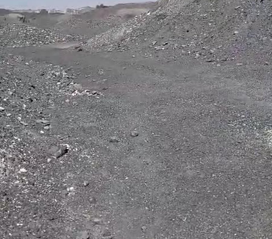 Ore stockpiles at an African mining site