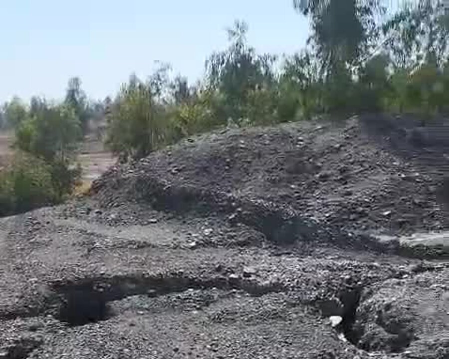 Ore stockpile at a mine site